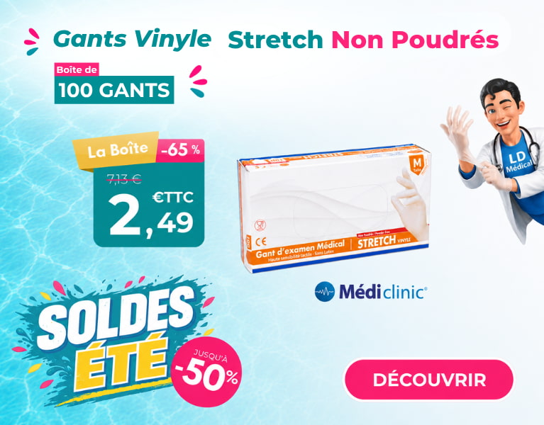 Gants vinyle médiclinic